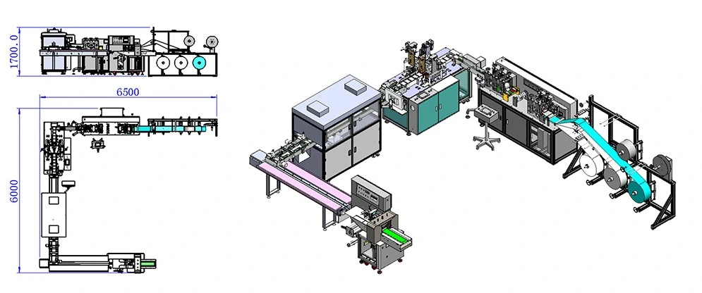 Advanced Design Fully Automatic Flat Mask Making Machine with Inspection Packaging Production Line with Good Supervision of Production